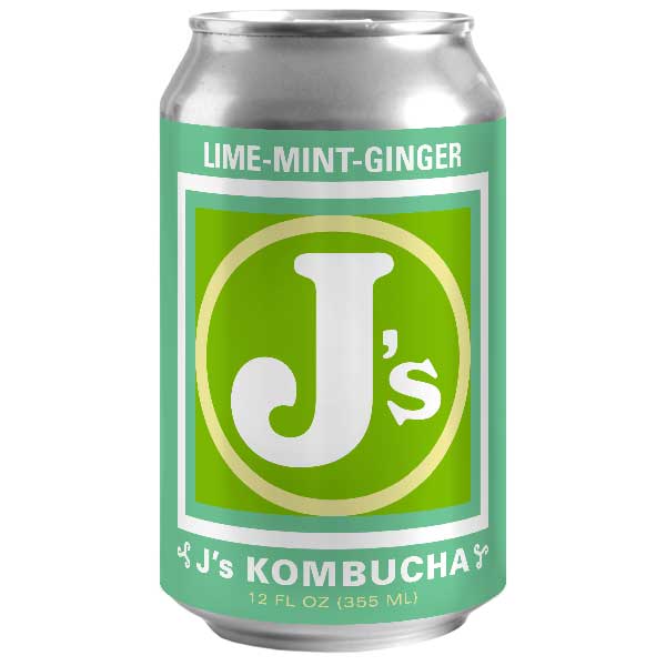 
                      
                        J's Kombucha, Lime-Mint-Ginger Kombucha 12 oz can, St. Paul, Minneapolis, Minnesota
                      
                    