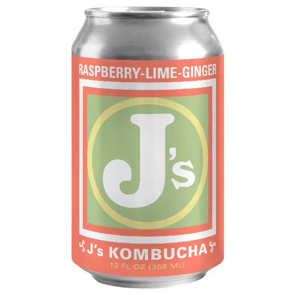 
                      
                        J's Kombucha, Raspberry-Lime-Ginger Kombucha, 12 oz can
                      
                    